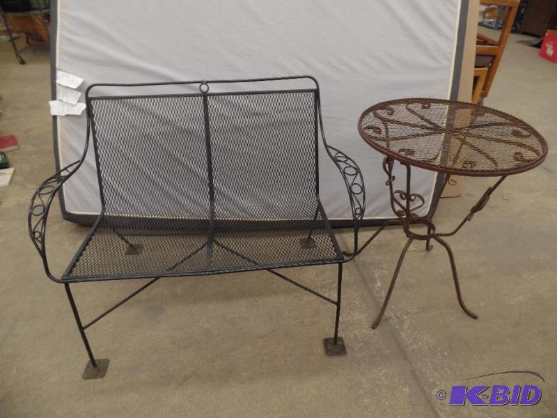 Outdoor Patio Bench and Accent Table