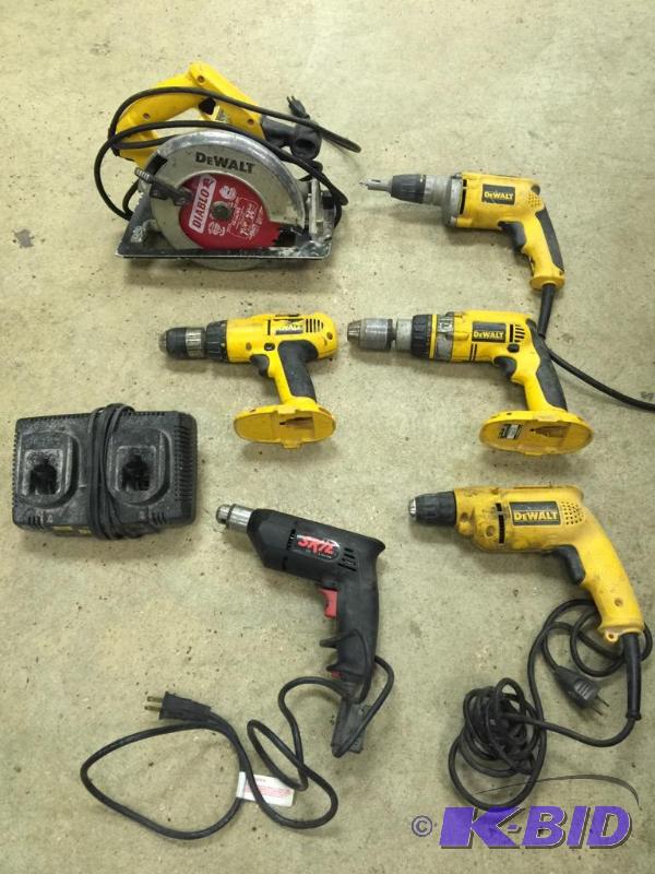 lot 38 image: Dewalt Tools Corded and Non Corded Plus Oone Skil Tool