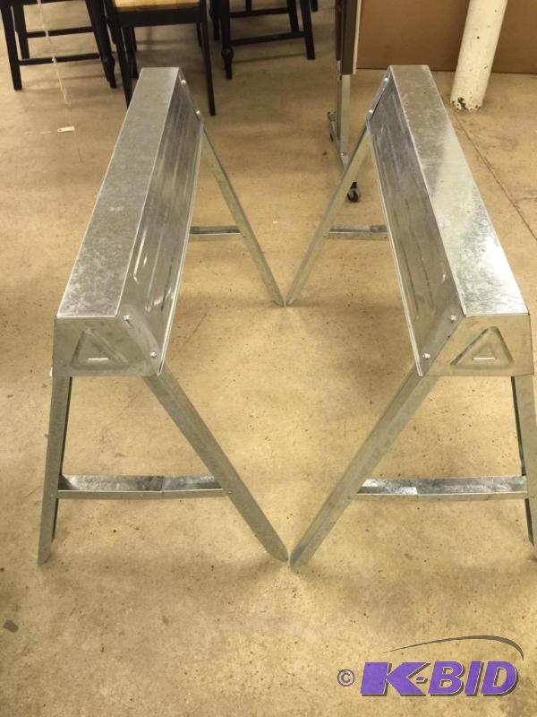 lot 51 image: 2 Metal Saw Horses