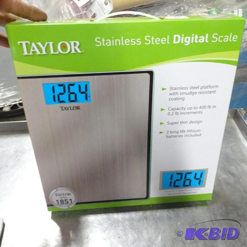 lot 110 image: New Taylor brand digital bathroom scale...