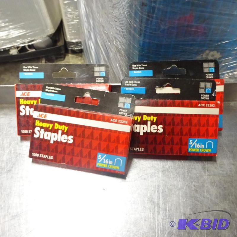 lot 118 image: New qty 4 boxes of Heavy Duty 5  16in crown ...