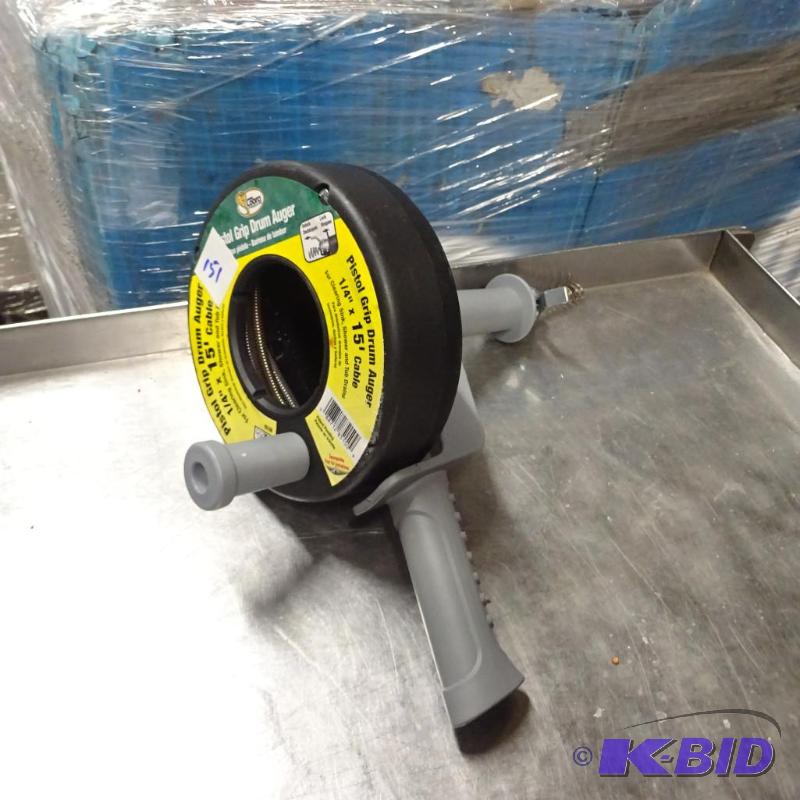 lot 151 image: New Cobra pistol grip drum auger. .25 in x 15...
