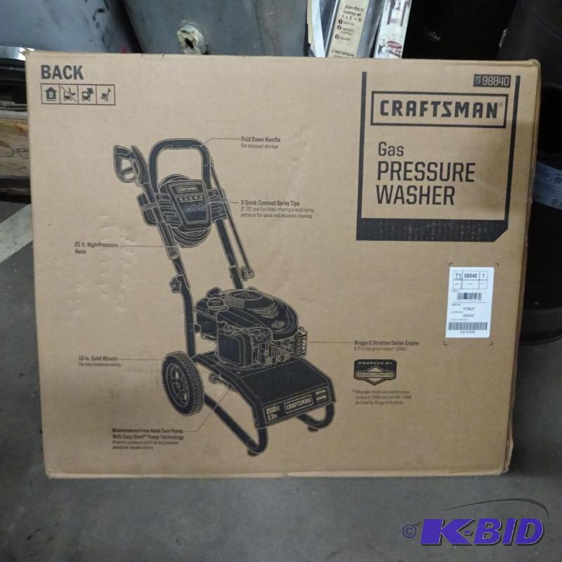 lot 165 image: New in box Craftsman Gas powered Pressure Was...