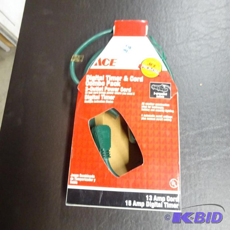 lot 28 image: New ace brand digital timer and cord combo pa...