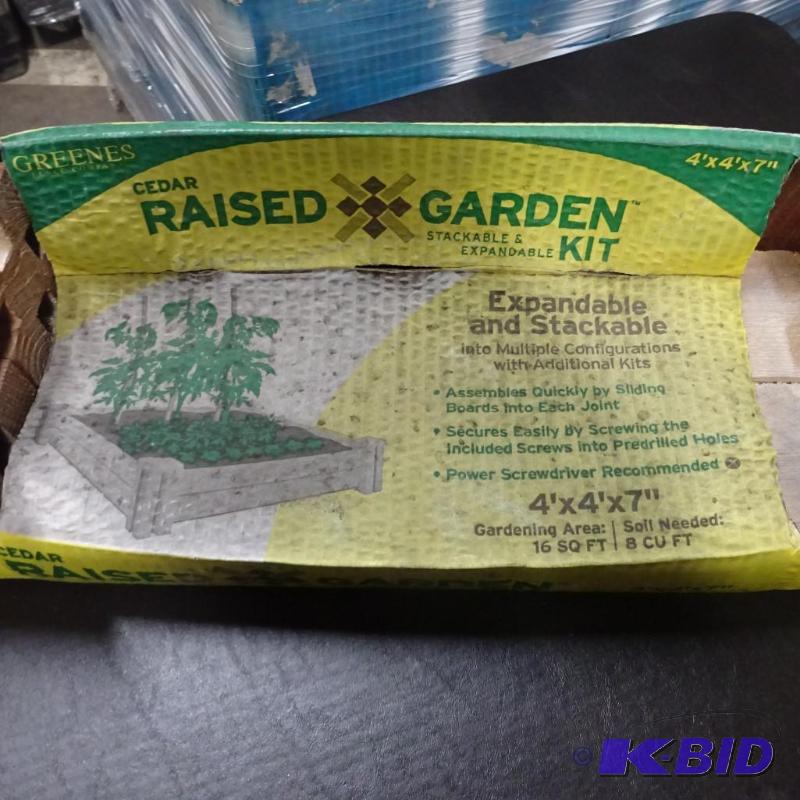 lot 50 image: New Greens Fence Co Cedar Raised Garden Kit. ...