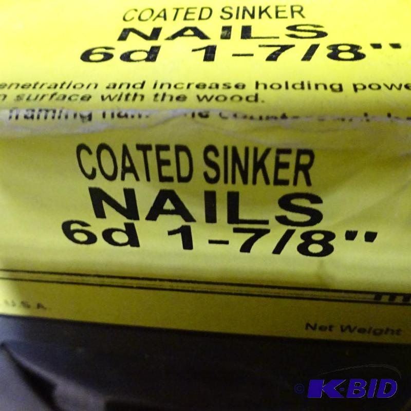 lot 62 image: New 5 lb box coated sinker nails. 6d 1-7  8 ...
