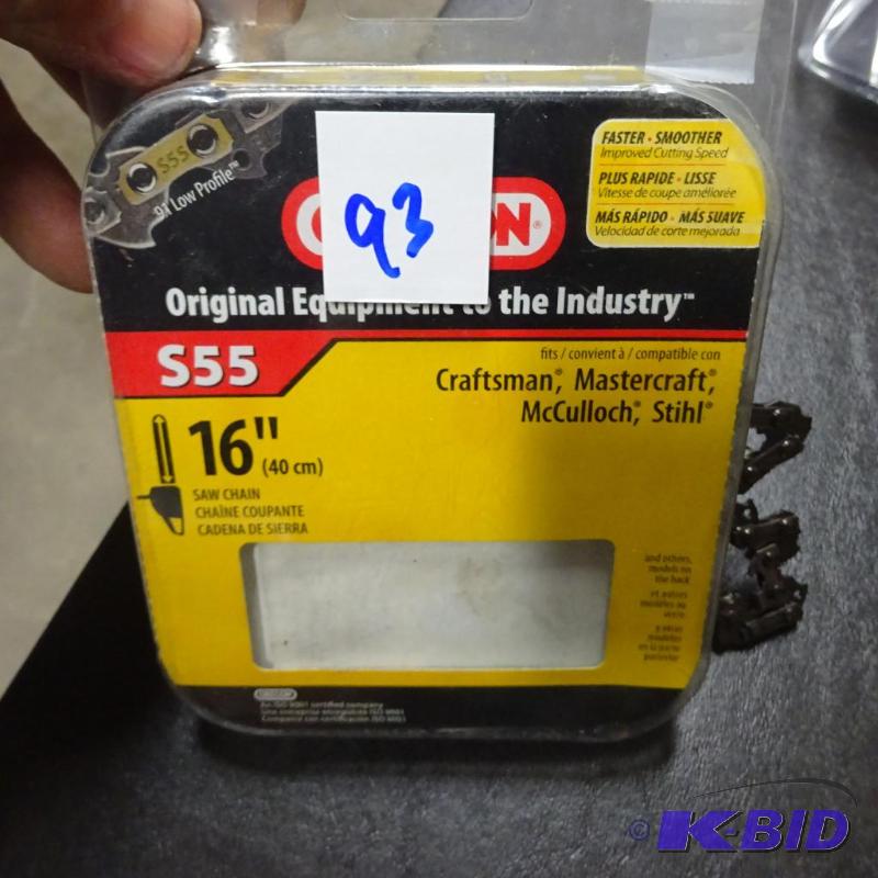 lot 93 image: New Oregon 16in replacement chain saw blade. ...