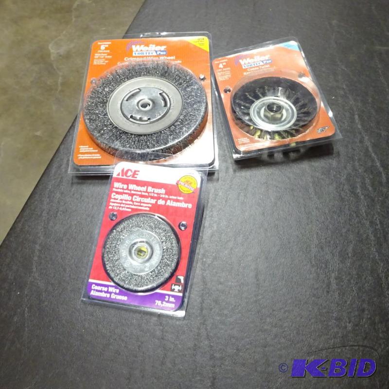 lot 94 image: New 3 pc lot incl 6in Crimpped Wire Wheel, 4i...