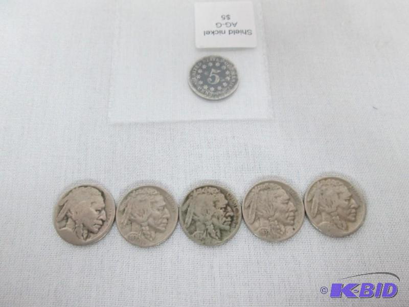 Shield Nickel and Buffalo Nickels