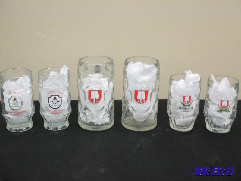 lot 20 image: Lot of 6 German Beer Mugs - Spaten & Meister Pils