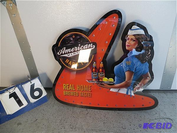 lot 16 image: American Vintage Hard Tea Lighted Sign