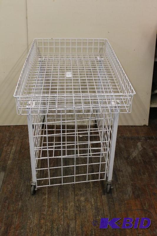 lot 110 image: Wire Rolling Crate  Shelf ...