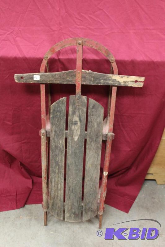 lot 13 image: Antique Wood Sled...