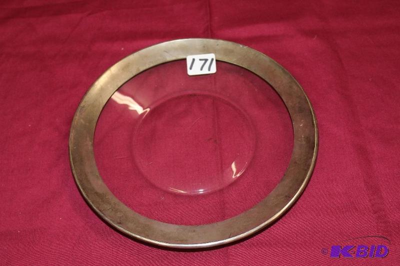 lot 171 image: Silver Plated Glass Plate ...