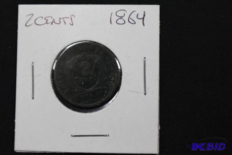 lot 27 image: 1864 2 Cents