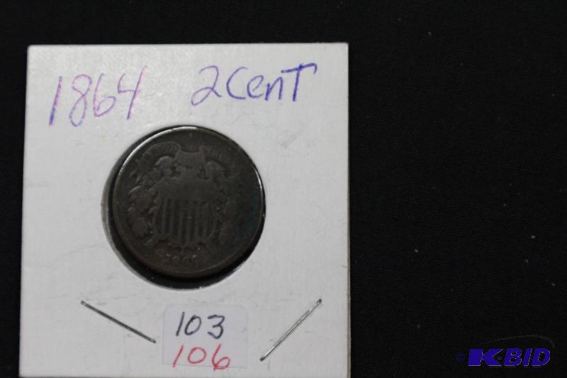 lot 29 image: 1864 2 Cents