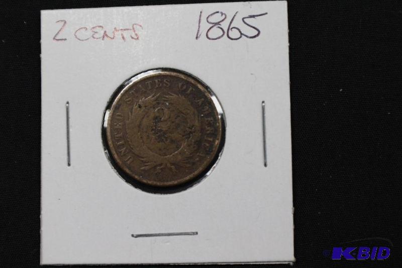 lot 30 image: 1865 2 Cents