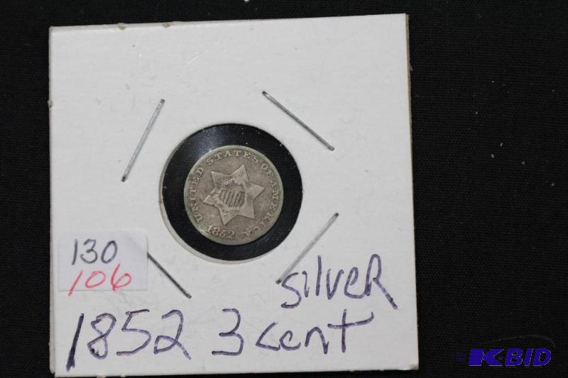 lot 31 image: 1852 Silver 3 Cents