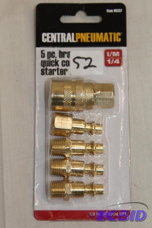 lot 52 image: 5 Piece Brass Quick Connect Kit ...