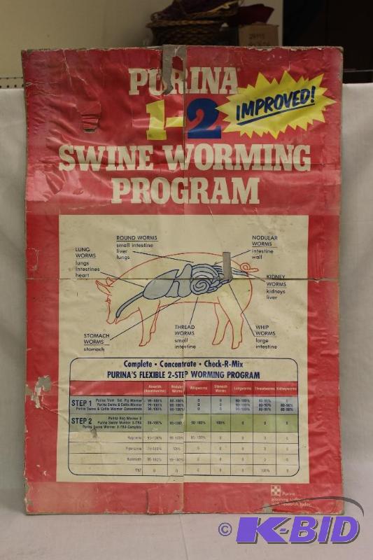lot 74 image: Vintage Purina Sign, Paper on Cardboard ...