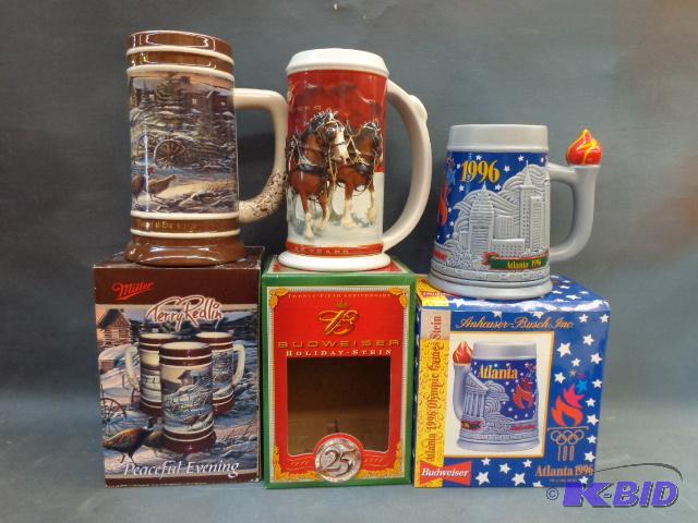 (3) Beer Steins   Budweiser Atlanta 1996 Olym...