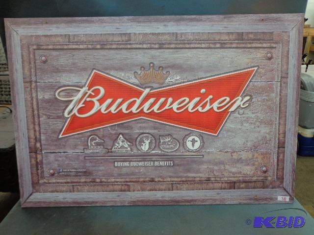 Budweiser Sign   Wooden  36 x 24 ...