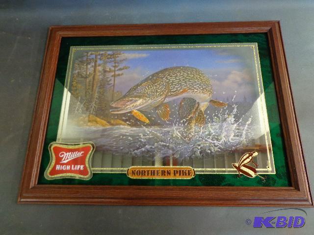 Miller High Life Mirror   Northern Pike  24 x...