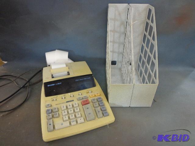 2 File Holders and Sharp Calculator   calcula...