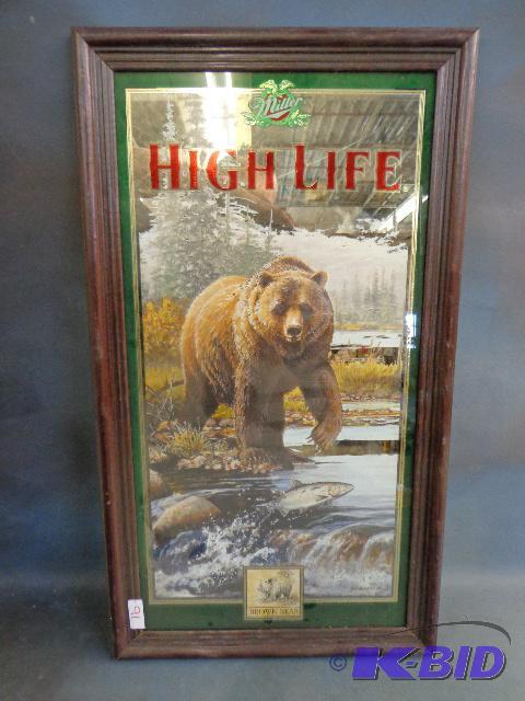 Miller High Life Mirror   Brown Bear  15 x 26...