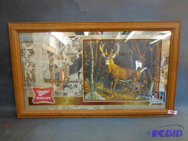 Miller High Life Mirror   Whitetails  26 x15 ...
