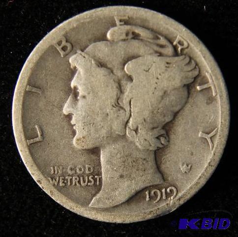 lot 103 image: 1919 D MERCURY SILVER DIME