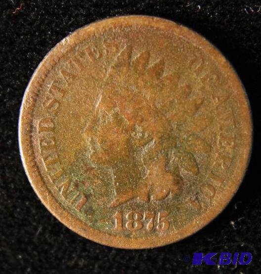 lot 107 image: 1875 INDIAN HEAD CENT