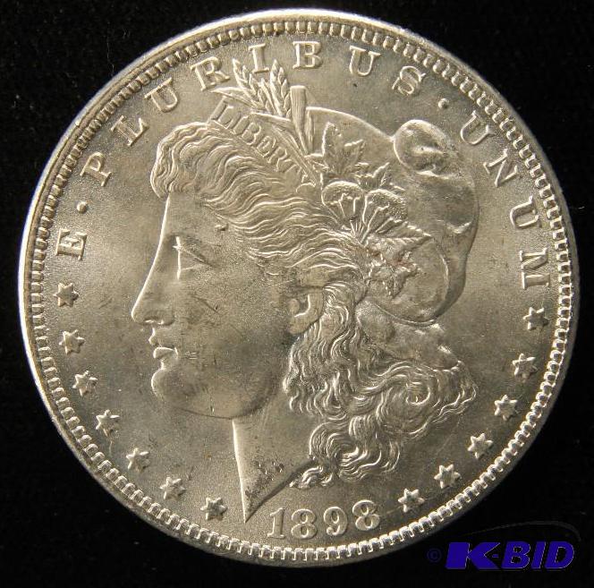 lot 111 image: 1898 O MORGAN SILVER DOLLAR BU UNC