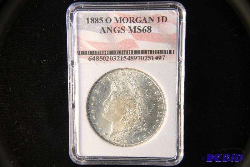 lot 116 image: 1885 O MORGAN DOLLAR BU MS68 (see description)