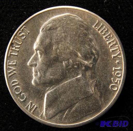 lot 123 image: 1950 D JEFFERSON NICKEL BU UNC KEY DATE