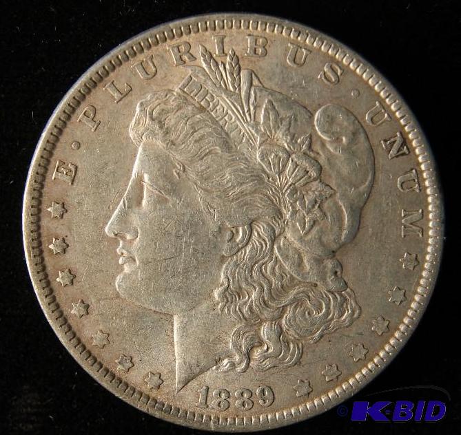 lot 128 image: 1889 MORGAN SILVER DOLLAR XF