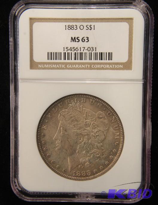 lot 13 image: 1883 O MORGAN DOLLAR NGC MS 63
