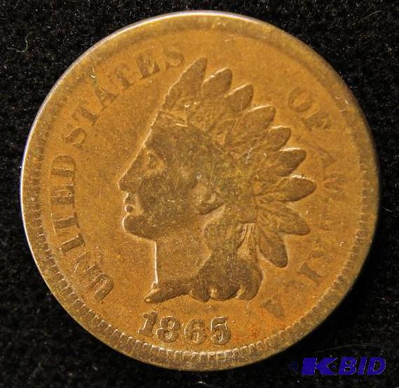 lot 133 image: 1865 INDIAN HEAD CENT VG