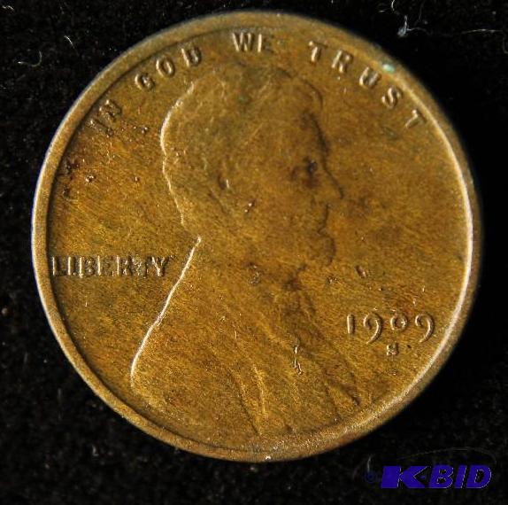 lot 138 image: 1909 S LINCOLN WHEAT CENT XF KEY DATE COIN
