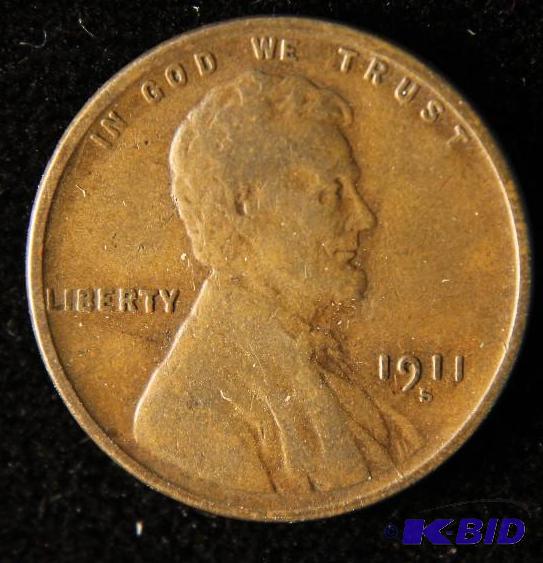 lot 140 image: 1911 S LINCOLN WHEAT CENT CHOICE VF