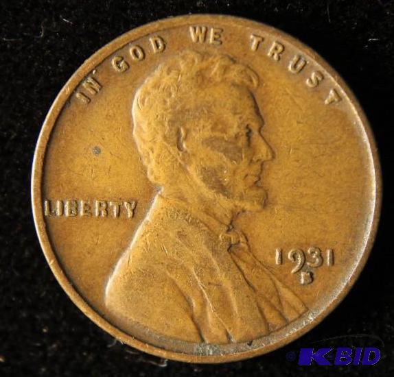 lot 144 image: 1931 S LINCOLN WHEAT CENT XF KEY DATE US COIN