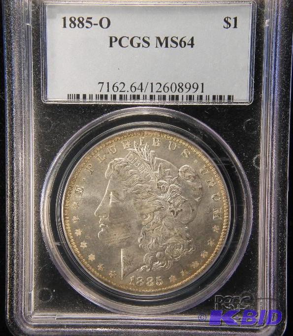 lot 22 image: 1885 O MORGAN DOLLAR PCGS MS 64