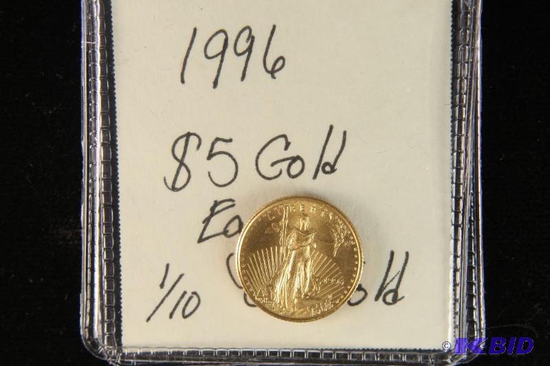 lot 3 image: 1996 US $5 GOLD EAGLE 110 TROY Oz. FINE GOLD