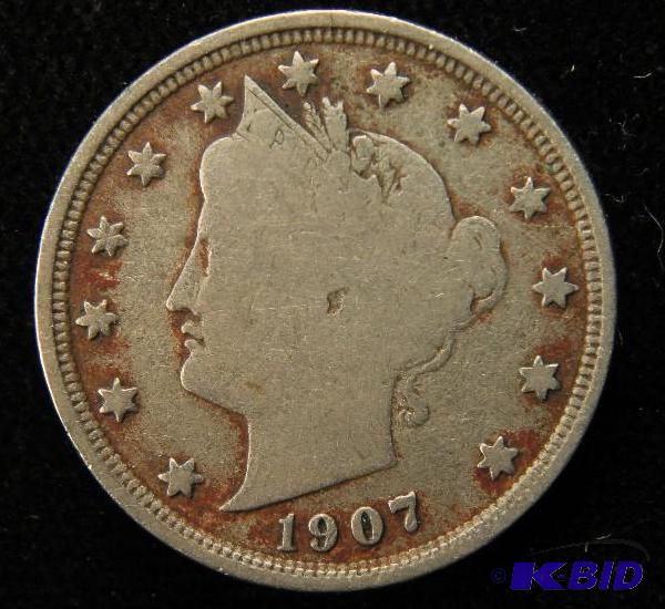 lot 44 image: 1907 LIBERTY V NICKEL FINE