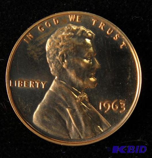 lot 45 image: 1963 LINCOLN MEMORIAL CENT PROOF COIN