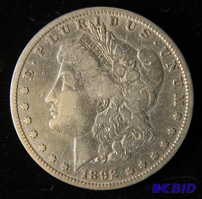 lot 52 image: 1892 S MORGAN DOLLAR KEY DATE FINE