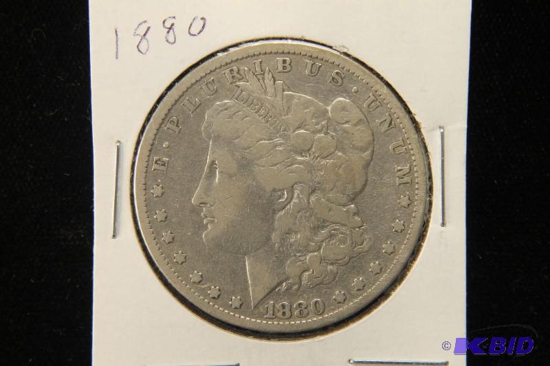 lot 7 image: 1880 MORGAN SILVER DOLLAR VF