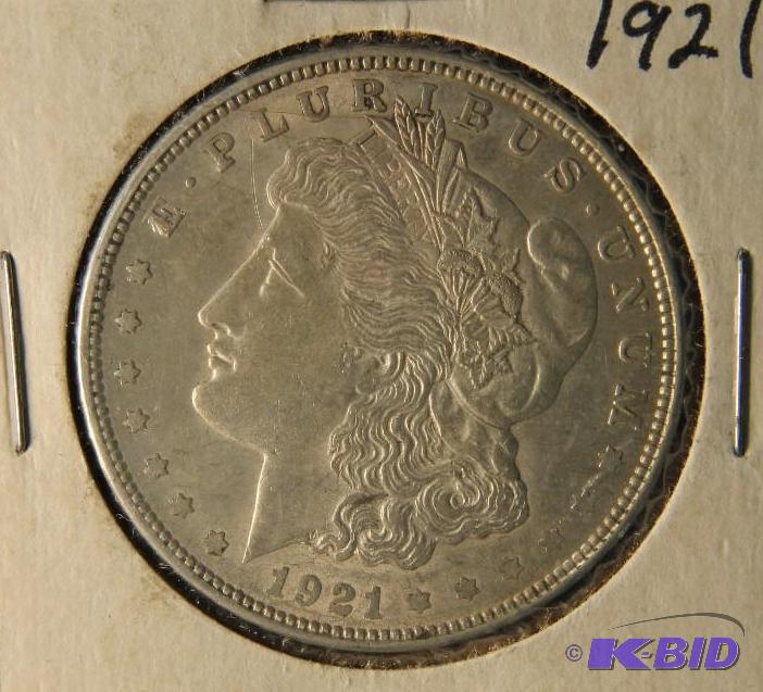 lot 75 image: 1921 MORGAN DOLLAR UNC COIN