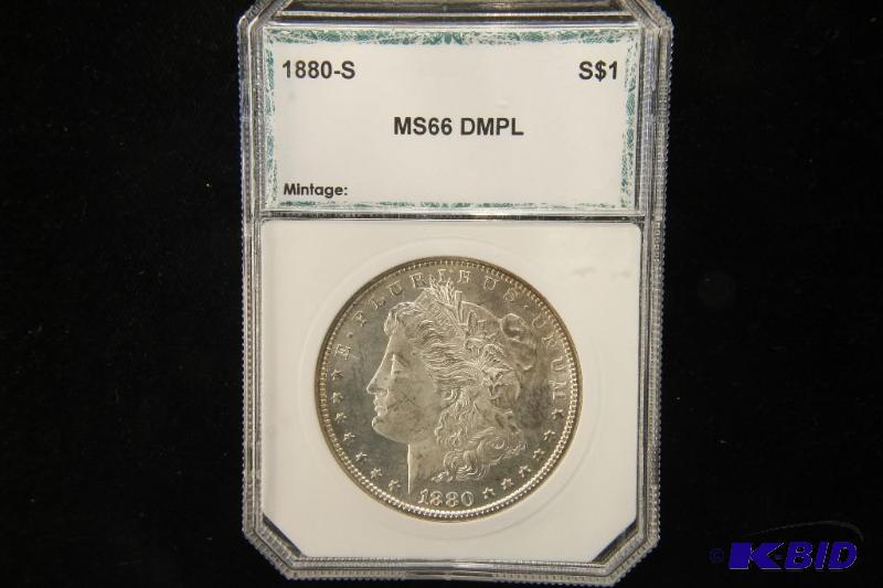 lot 8 image: 1880 S MORGAN DOLLAR MS 66 DMPL PCI
