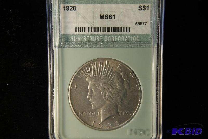 lot 83 image: 1928 PEACE DOLLAR MS61 NTC KEY DATE
